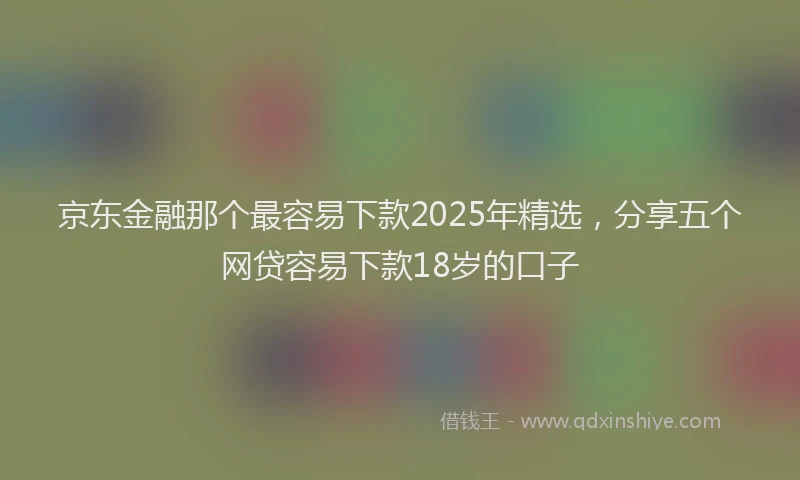 京东金融那个最容易下款2025年精选,分享五个网贷容易下款18岁的口子