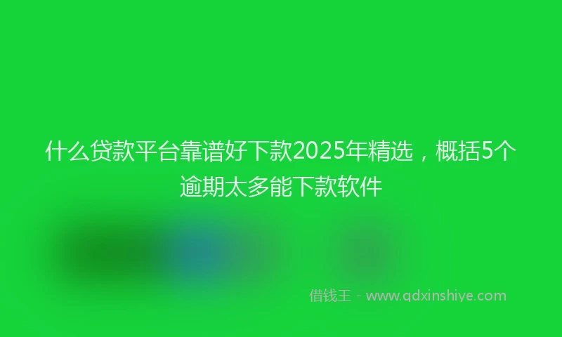 什么贷款平台靠谱好下款2025年精选，概括5个逾期太多能下款软件