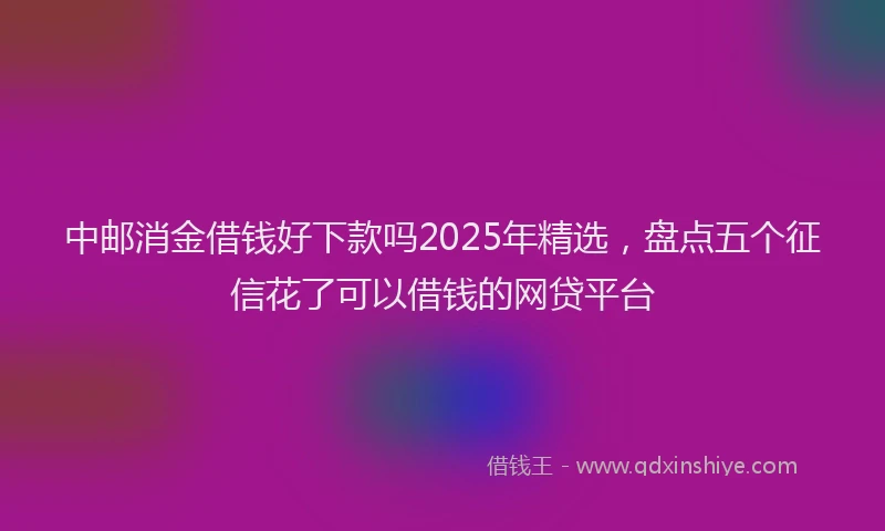 中邮消金借钱好下款吗2025年精选，盘点五个征信花了可以借钱的网贷平台