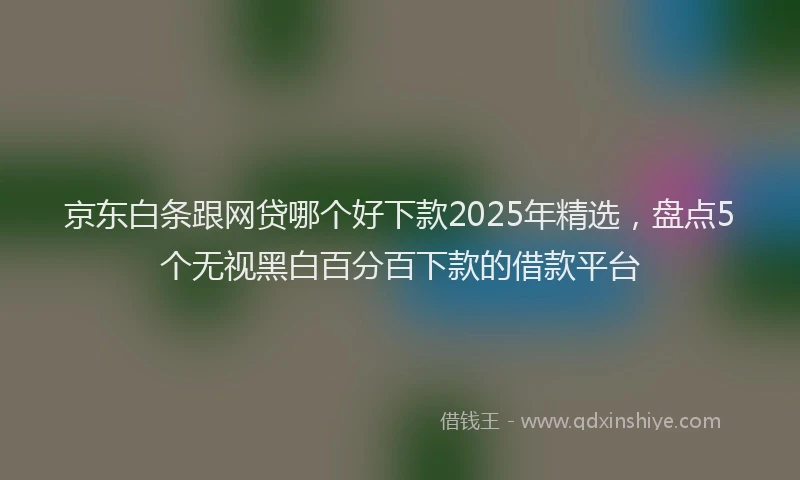 京东白条跟网贷哪个好下款2025年精选，盘点5个无视黑白百分百下款的借款平台