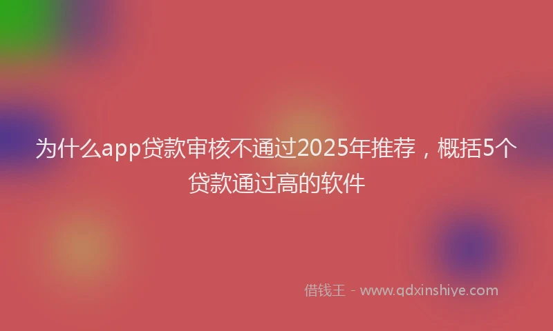 为什么app贷款审核不通过2025年推荐,概括5个贷款通过高的软件