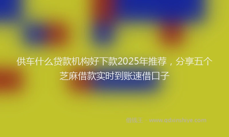 供车什么贷款机构好下款2025年推荐，分享五个芝麻借款实时到账速借口子
