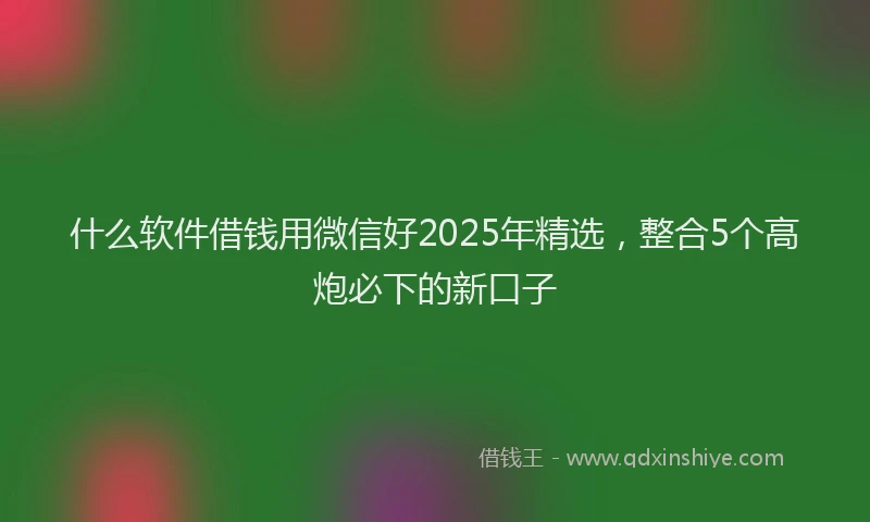 什么软件借钱用微信好2025年精选，整合5个高炮必下的新口子