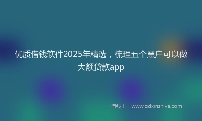 优质借钱软件2025年精选，梳理五个黑户可以做大额贷款app