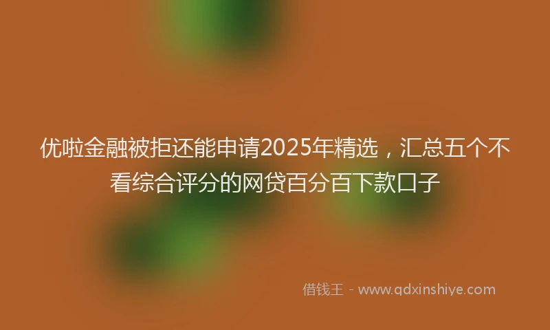 优啦金融被拒还能申请2025年精选，汇总五个不看综合评分的网贷百分百下款口子
