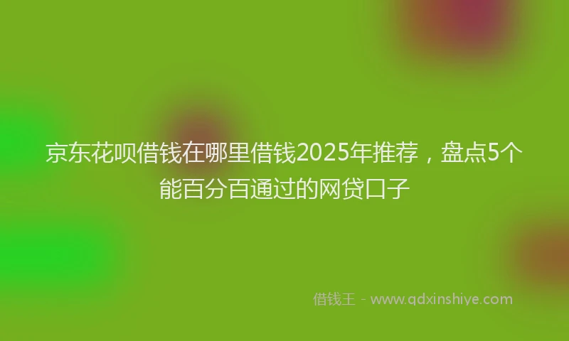 京东花呗借钱在哪里借钱2025年推荐，盘点5个能百分百通过的网贷口子
