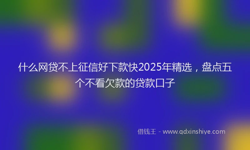 什么网贷不上征信好下款快2025年精选，盘点五个不看欠款的贷款口子