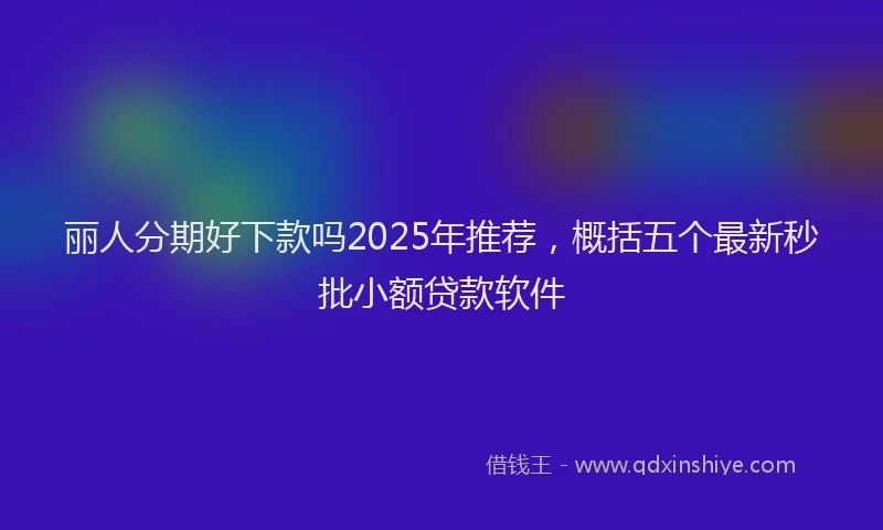丽人分期好下款吗2025年推荐，概括五个最新秒批小额贷款软件