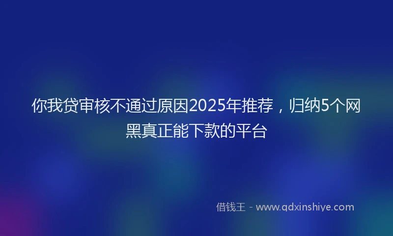 你我贷审核不通过原因2025年推荐，归纳5个网黑真正能下款的平台