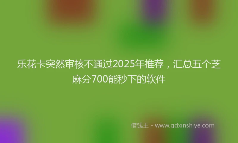 乐花卡突然审核不通过2025年推荐，汇总五个芝麻分700能秒下的软件