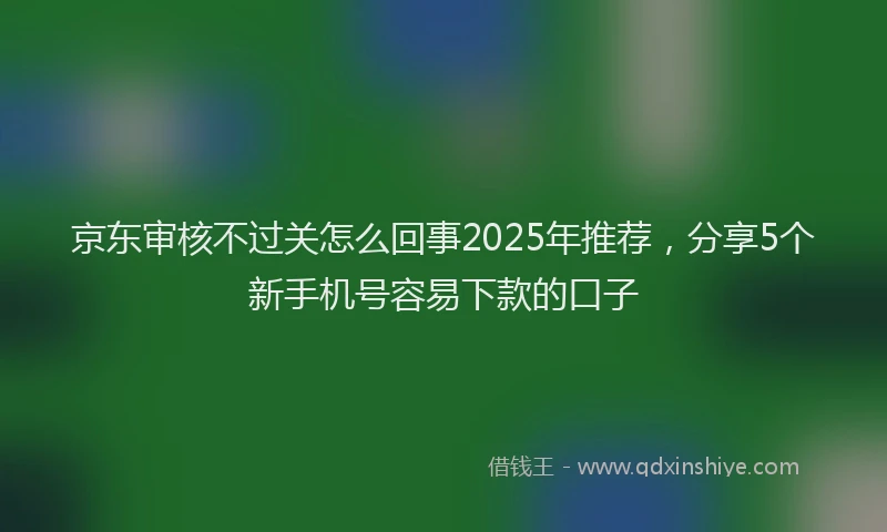 京东审核不过关怎么回事2025年推荐，分享5个新手机号容易下款的口子