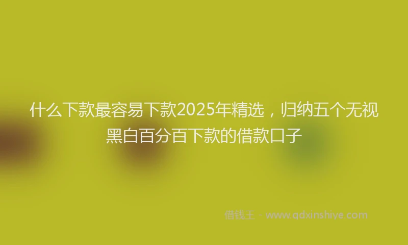 什么下款最容易下款2025年精选，归纳五个无视黑白百分百下款的借款口子