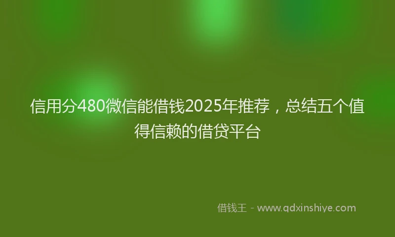 信用分480微信能借钱2025年推荐，总结五个值得信赖的借贷平台