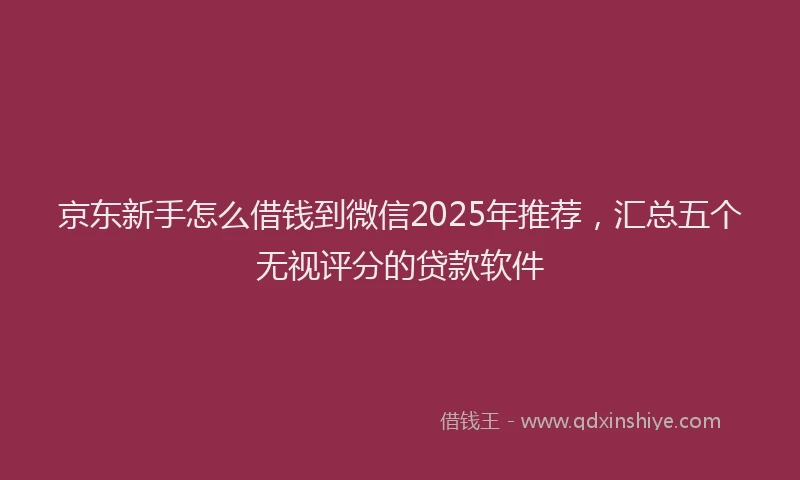 京东新手怎么借钱到微信2025年推荐，汇总五个无视评分的贷款软件