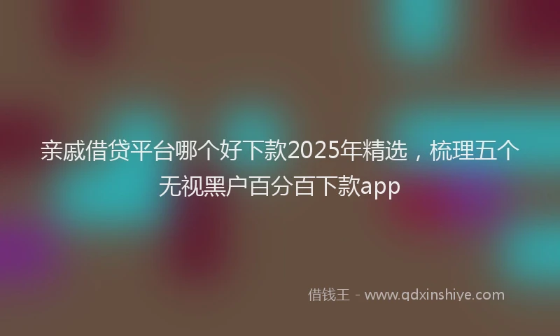 亲戚借贷平台哪个好下款2025年精选，梳理五个无视黑户百分百下款app