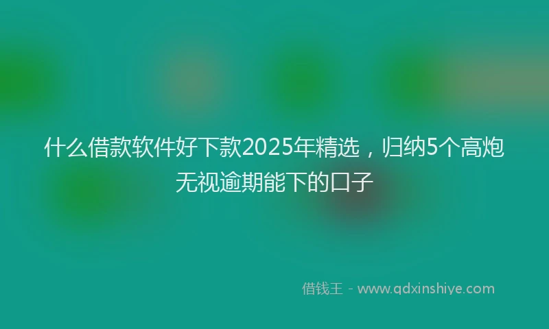 什么借款软件好下款2025年精选，归纳5个高炮无视逾期能下的口子