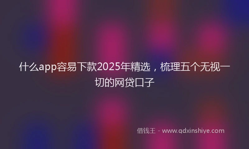 什么app容易下款2025年精选，梳理五个无视一切的网贷口子