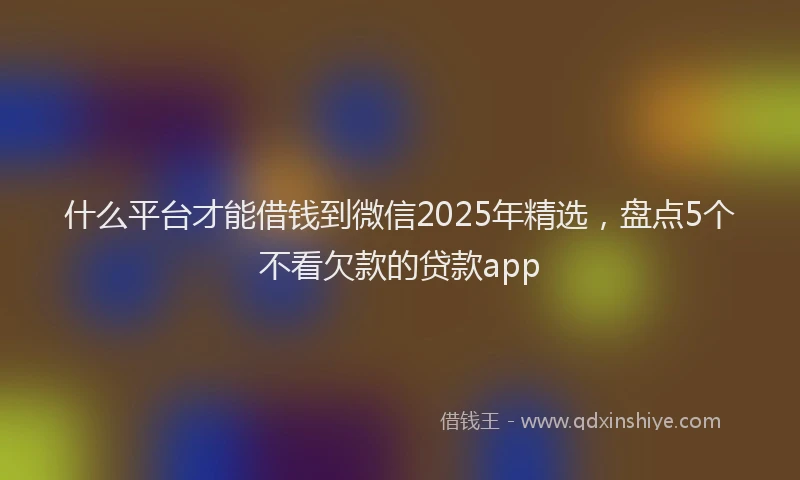 什么平台才能借钱到微信2025年精选，盘点5个不看欠款的贷款app