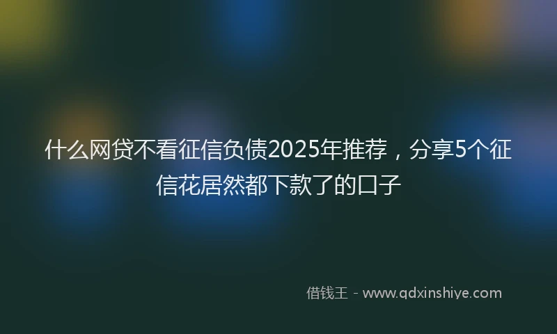 什么网贷不看征信负债2025年推荐，分享5个征信花居然都下款了的口子