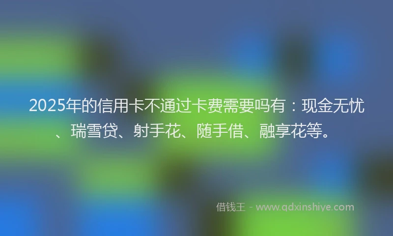 2025年的信用卡不通过卡费需要吗有：现金无忧、瑞雪贷、射手花、随手借、融享花等。
