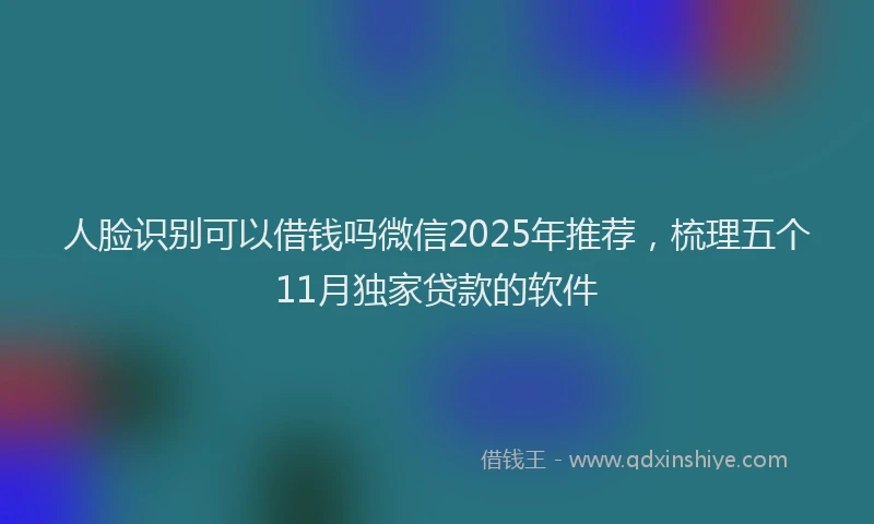 人脸识别可以借钱吗微信2025年推荐，梳理五个11月独家贷款的软件