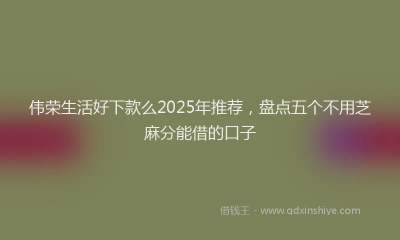 伟荣生活好下款么2025年推荐，盘点五个不用芝麻分能借的口子