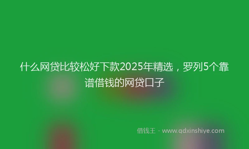 什么网贷比较松好下款2025年精选，罗列5个靠谱借钱的网贷口子