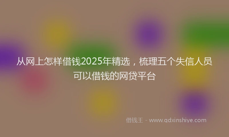 从网上怎样借钱2025年精选，梳理五个失信人员可以借钱的网贷平台
