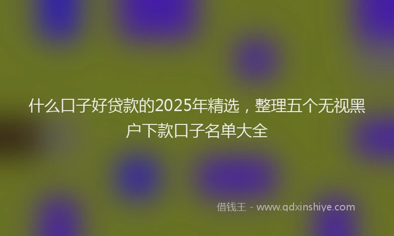 什么口子好贷款的2025年精选，整理五个无视黑户下款口子名单大全
