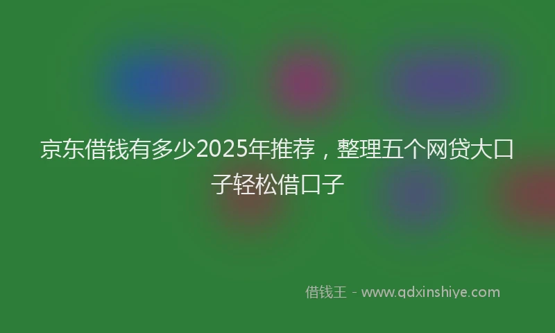 京东借钱有多少2025年推荐，整理五个网贷大口子轻松借口子