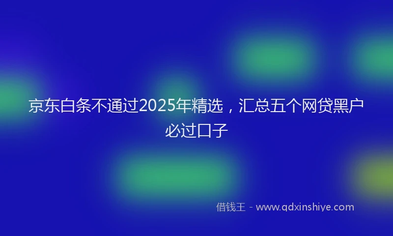 京东白条不通过2025年精选，汇总五个网贷黑户必过口子