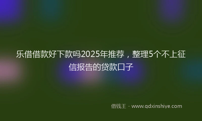 乐借借款好下款吗2025年推荐，整理5个不上征信报告的贷款口子