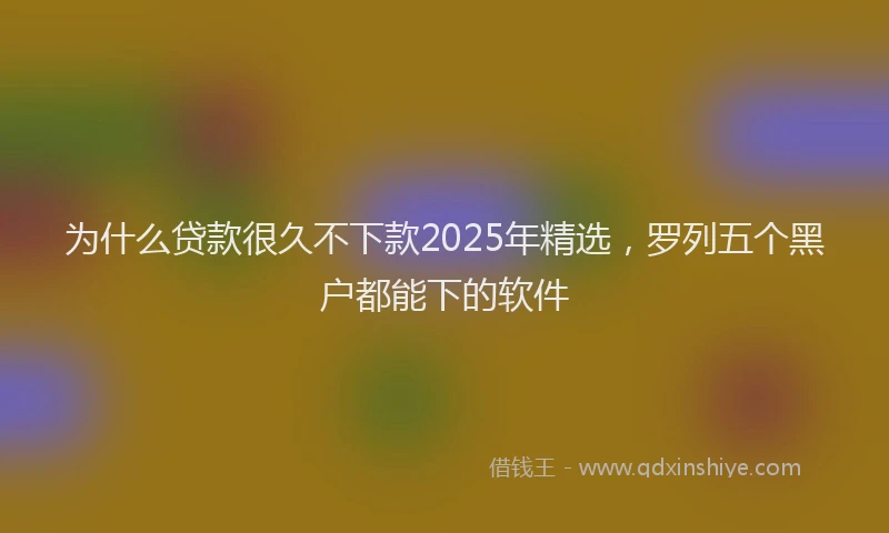 为什么贷款很久不下款2025年精选，罗列五个黑户都能下的软件