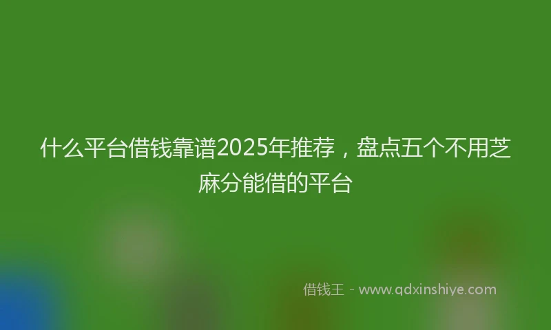 什么平台借钱靠谱2025年推荐，盘点五个不用芝麻分能借的平台