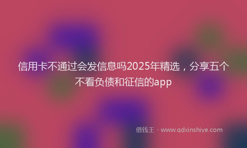 信用卡不通过会发信息吗2025年精选，分享五个不看负债和征信的app