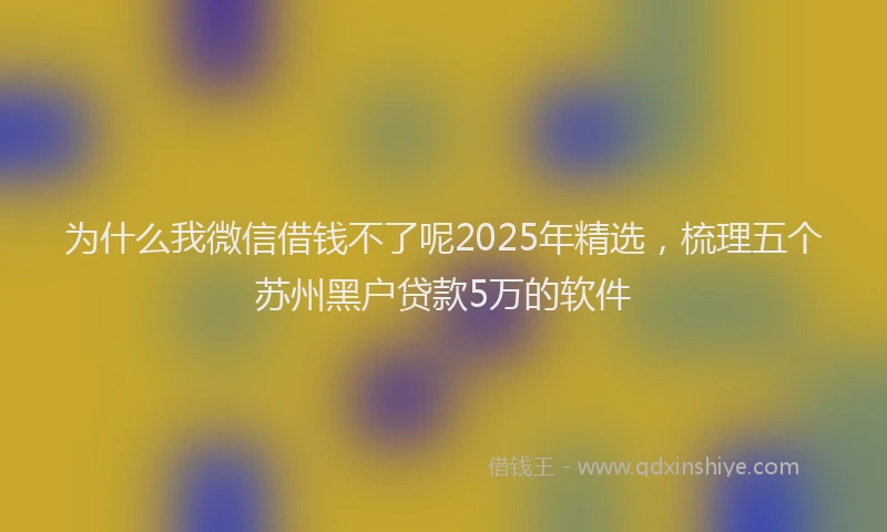 为什么我微信借钱不了呢2025年精选，梳理五个苏州黑户贷款5万的软件