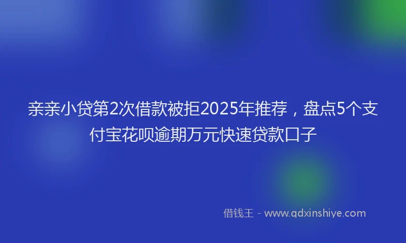 亲亲小贷第2次借款被拒2025年推荐，盘点5个支付宝花呗逾期万元快速贷款口子