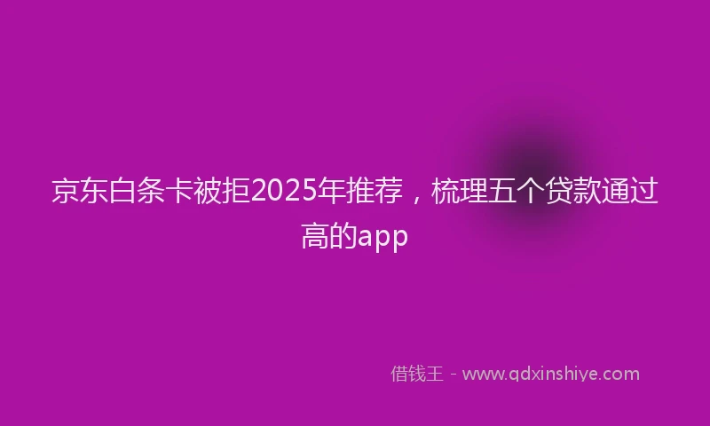 京东白条卡被拒2025年推荐，梳理五个贷款通过高的app