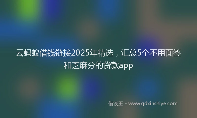 云蚂蚁借钱链接2025年精选，汇总5个不用面签和芝麻分的贷款app