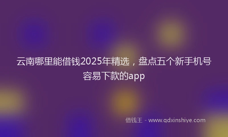 云南哪里能借钱2025年精选,盘点五个新手机号容易下款的app