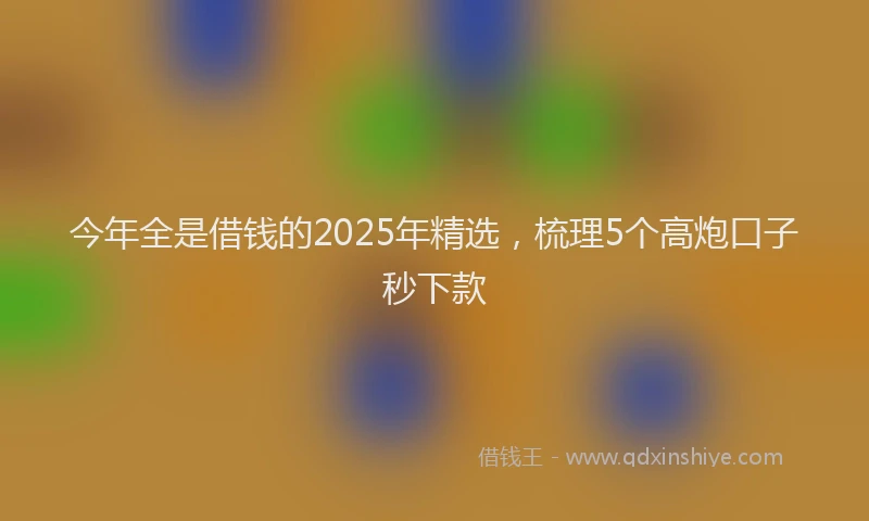 今年全是借钱的2025年精选，梳理5个高炮口子秒下款
