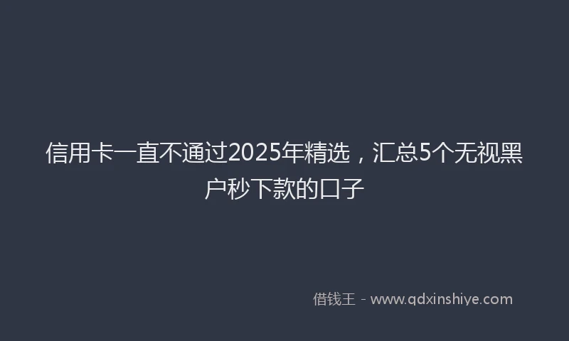 信用卡一直不通过2025年精选，汇总5个无视黑户秒下款的口子