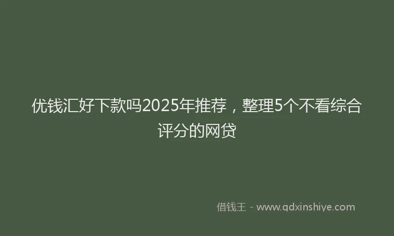 优钱汇好下款吗2025年推荐，整理5个不看综合评分的网贷