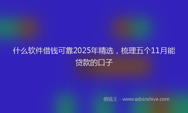 什么软件借钱可靠2025年精选，梳理五个11月能贷款的口子