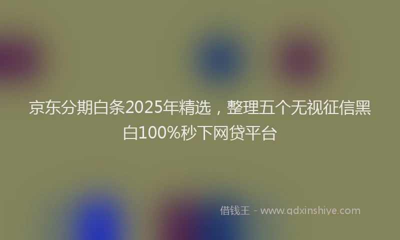 京东分期白条2025年精选，整理五个无视征信黑白100%秒下网贷平台