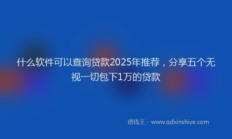 什么软件可以查询贷款2025年推荐，分享五个无视一切包下1万的贷款