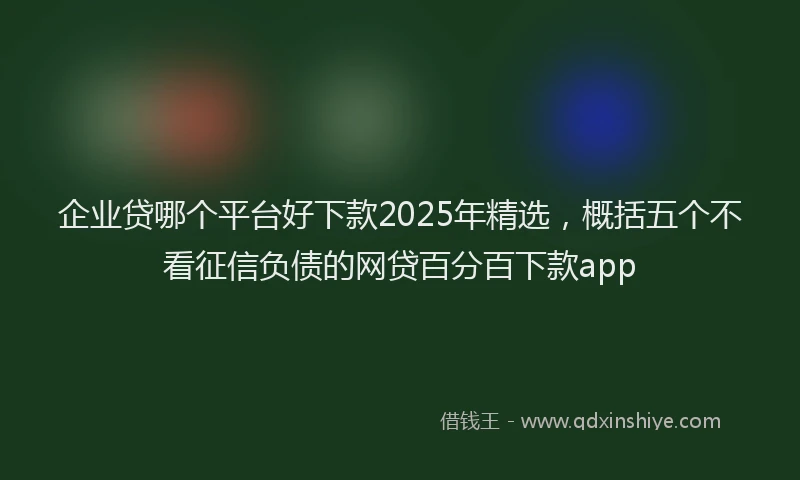 企业贷哪个平台好下款2025年精选，概括五个不看征信负债的网贷百分百下款app