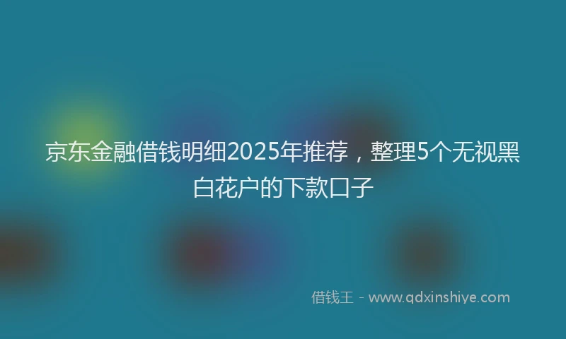 京东金融借钱明细2025年推荐，整理5个无视黑白花户的下款口子