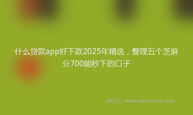 什么贷款app好下款2025年精选，整理五个芝麻分700能秒下的口子