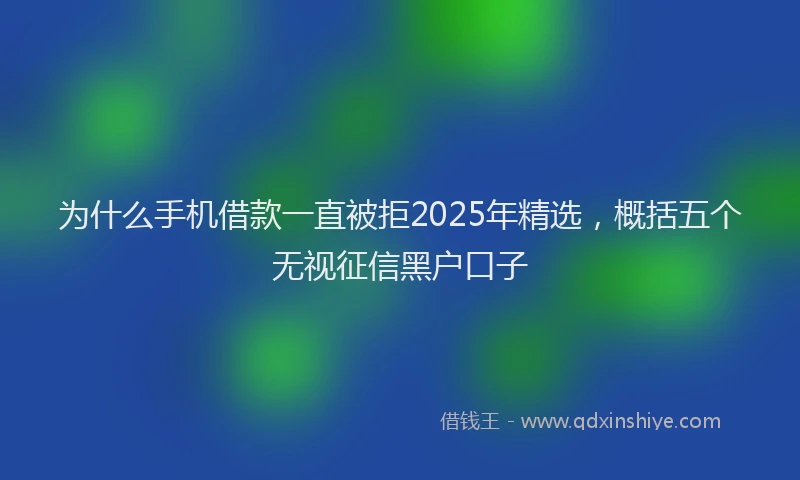 为什么手机借款一直被拒2025年精选，概括五个无视征信黑户口子